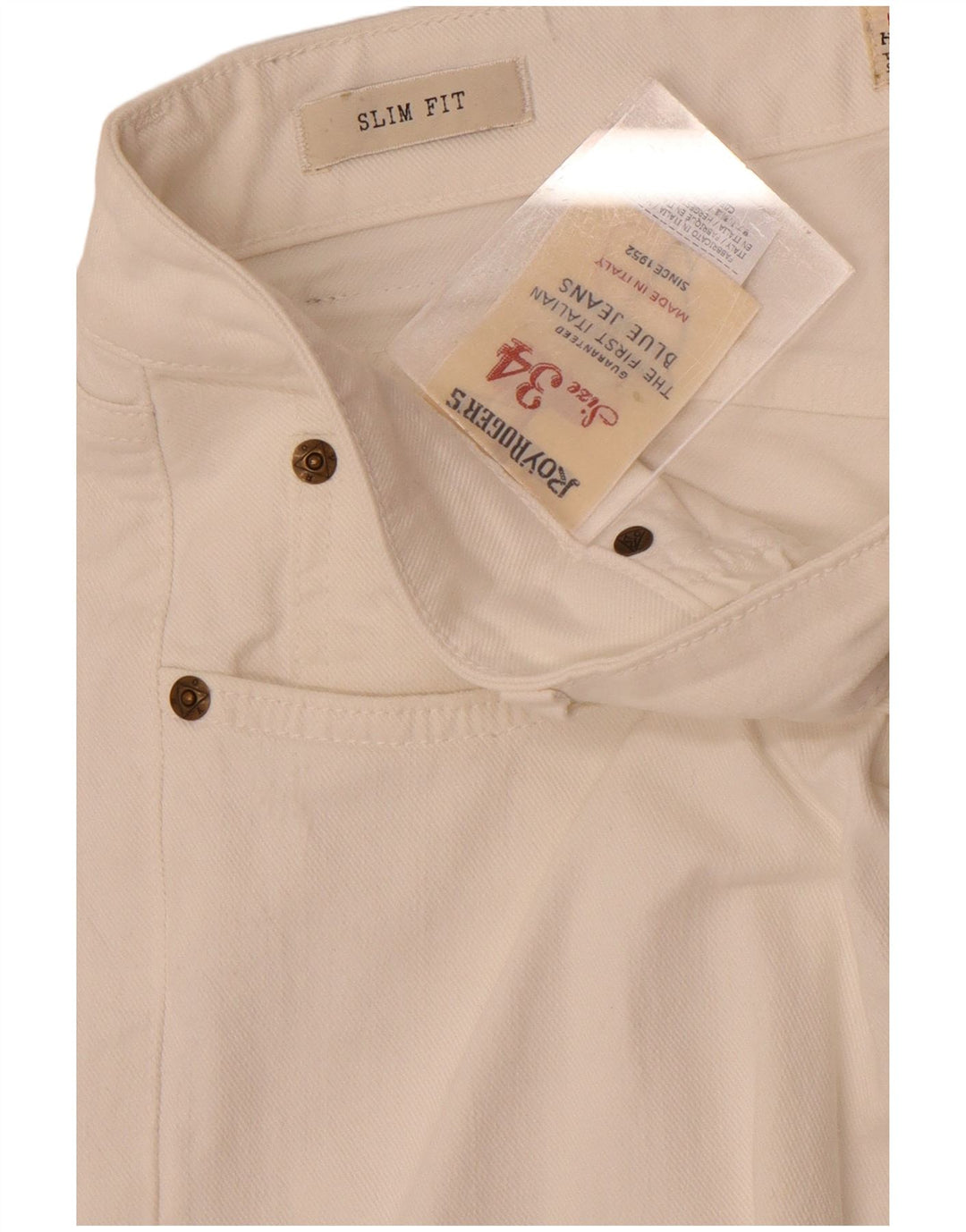 Roy Rogers Γυναικείο Slim Jeans W34 L30 Λευκό βαμβακερό