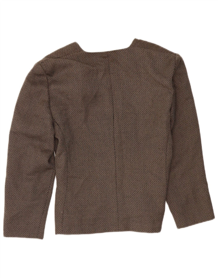 LUISA SPAGNOLI Γυναικείο Μπλέιζερ με 1 Κουμπί Μπουφάν IT 46 Μεγάλο Καφέ Γεωμετρικό