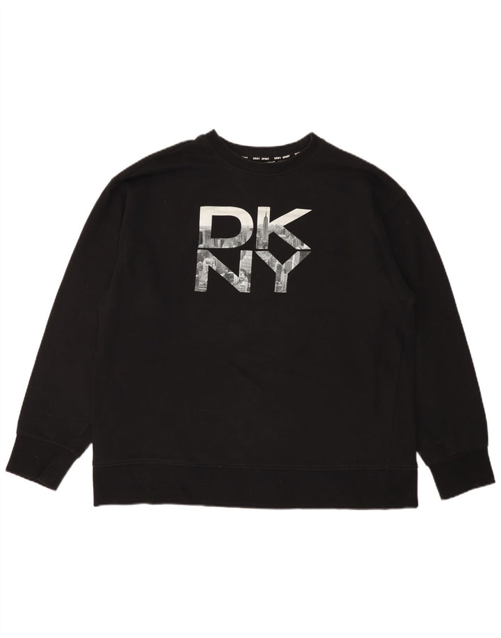 Ανδρικό γραφικό φούτερ Dkny, μεσαίο μαύρο βαμβακερό