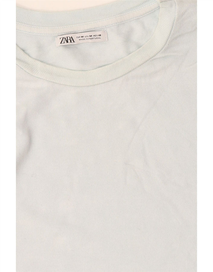 Zara Γυναικείο T-Shirt Top UK 12 Medium Blue
