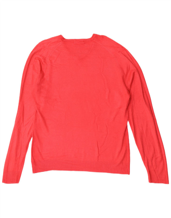Ανδρικό πουλόβερ Marks & Spencer Autograph V-Neck Jumper Μεγάλο Κόκκινο Ακρυλικό