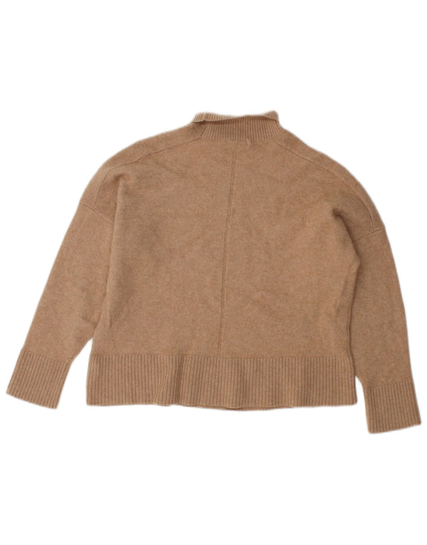 Γυναικείο Reiss Crop Roll Neck πουλόβερ UK 6 XS Μπεζ μαλλί