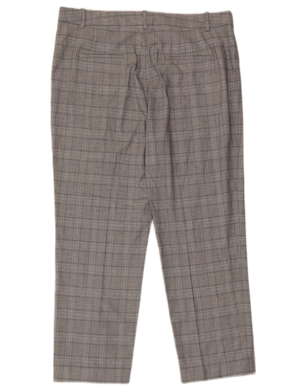 Zara Γυναικείο κοστούμι Crop Παντελόνι Large W30 L25 Grey Check Viscose