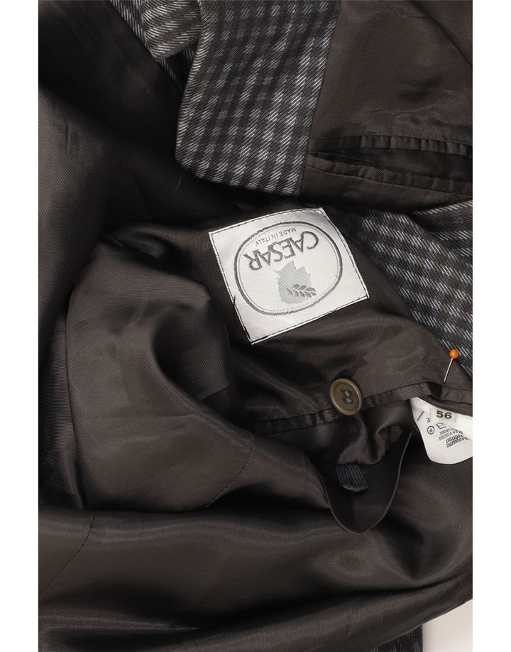 Ανδρικό μπουφάν CAESAR 2 κουμπιά blazer IT 56 XL Γκρι βαμβακερό Gingham