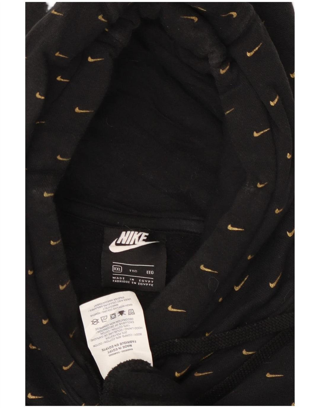Ανδρικό γραφικό κουκούλα NIKE 2XL, μαύρο βαμβακερό