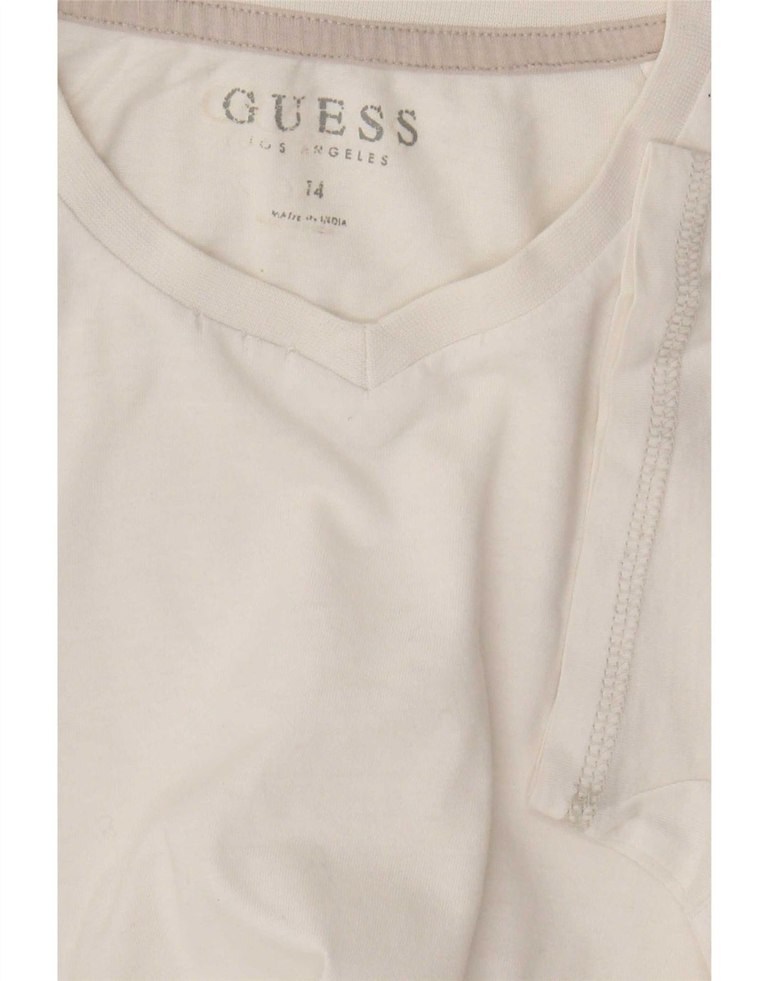 Γυναικείο γραφικό μπλουζάκι Guess Top UK 14 Medium White