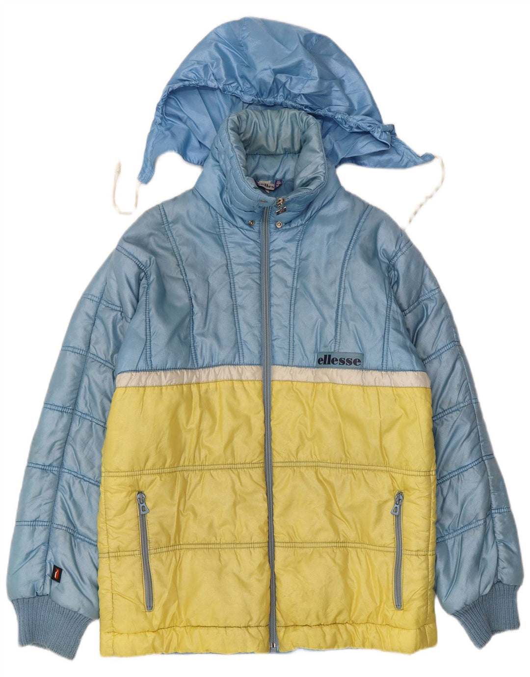 Ανδρικό μπουφάν Ellesse με κουκούλα με επένδυση UK 38 Medium Blue Colorblock Nylon