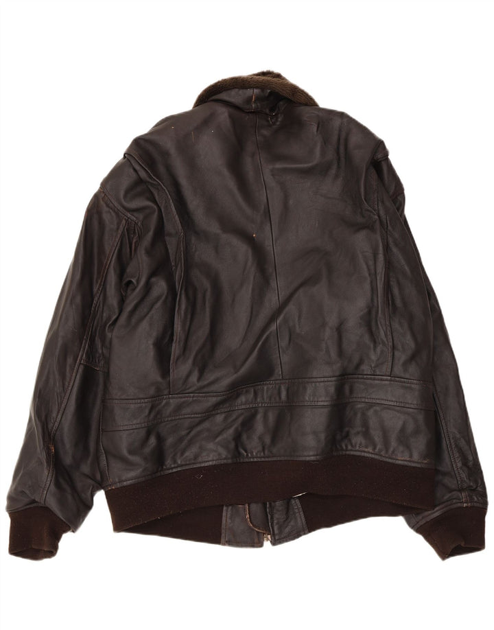 Vintage Ανδρικό Δερμάτινο Μπουφάν UK 42 XL Καφέ Δερμάτινο