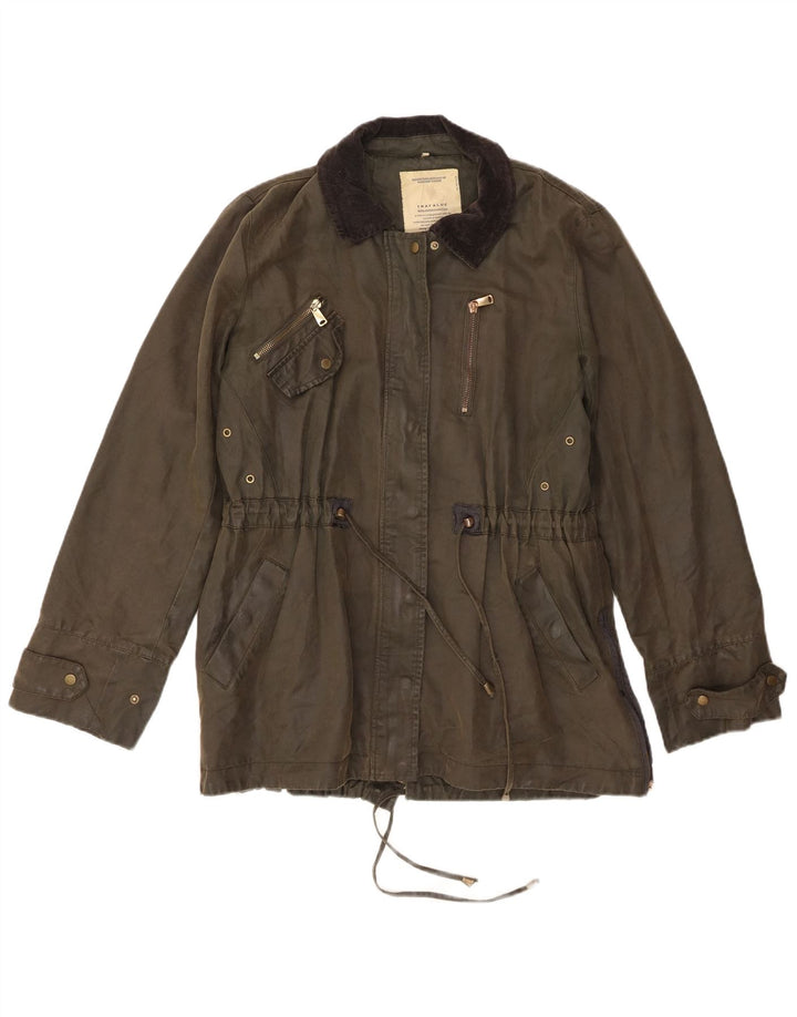 Zara Γυναικείο Trafaluc Utility Jacket UK 12 Medium Khaki Cotton