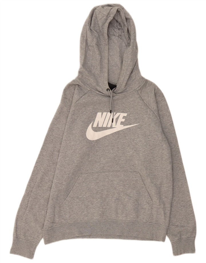 Ανδρικό γραφικό μπλουζάκι με κουκούλα NIKE Βαμβακερό μεσαίο γκρι