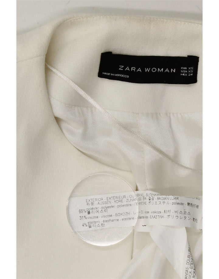 ZARA Womens Oversized Open Overcoat UK 6 XS White Polyester