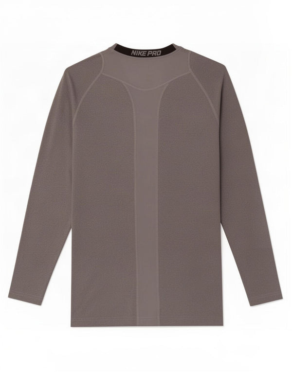 Nike γυναικείο Dri Fit μακρυμάνικο UK 10 Small Grey Colourblock Πολυεστέρας
