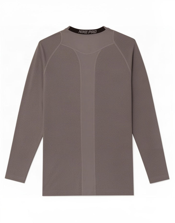Nike γυναικείο Dri Fit μακρυμάνικο UK 10 Small Grey Colourblock Πολυεστέρας