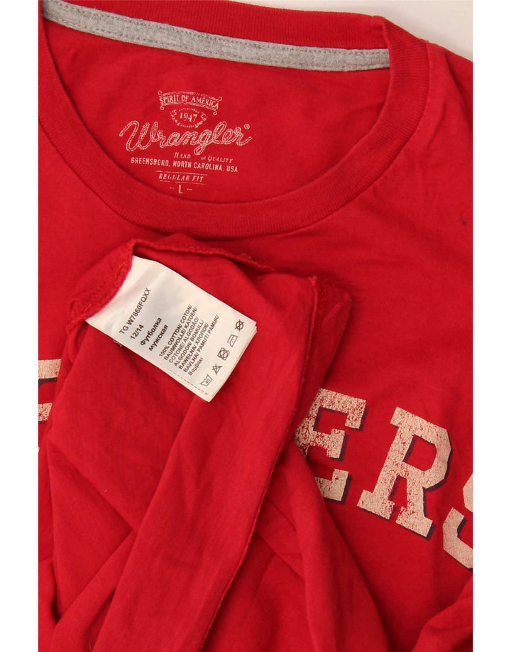 Wrangler Ανδρικό T-Shirt Regular Fit Top μεγάλο κόκκινο βαμβακερό