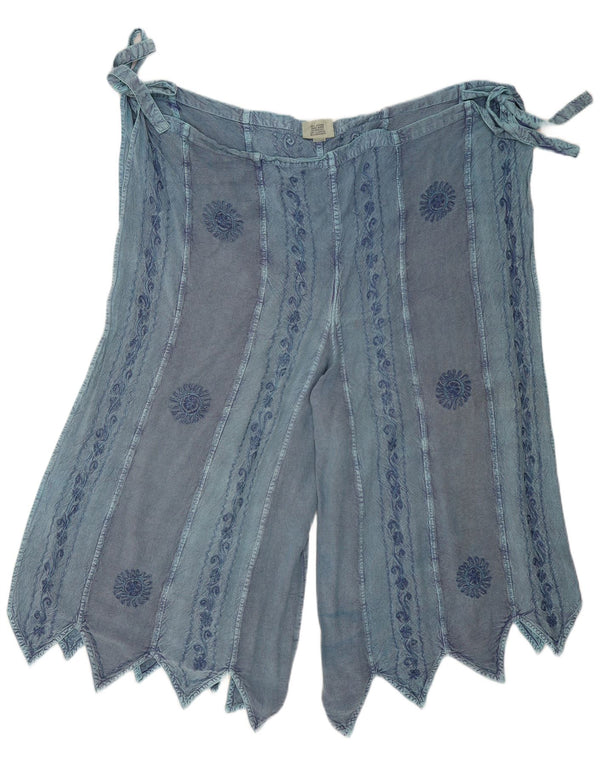 Rapp Γυναικείο παντελόνι Capri Wrap UK 22 3XL W60 L23 Blue Floral Viscose