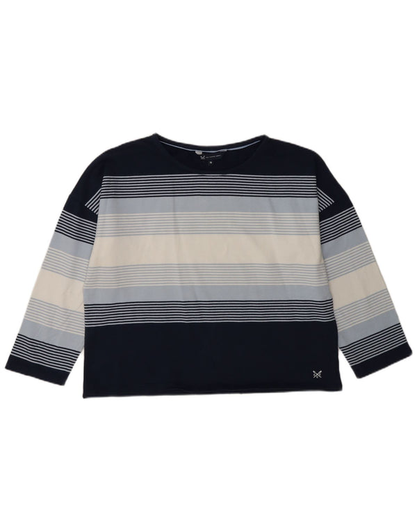 Crew Clothing Γυναικείο τοπ μακρυμάνικο UK 14 Medium Navy Blue ριγέ