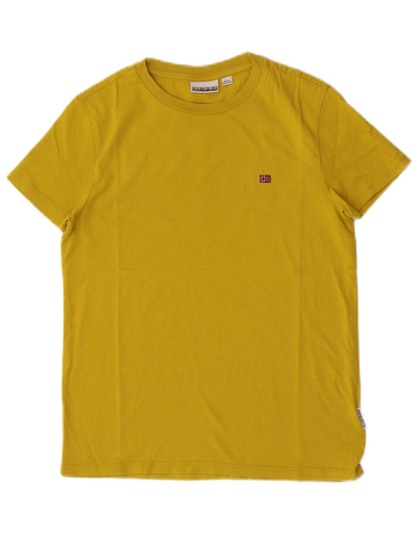 Napapijri Boys T-Shirt Top 11-12 ετών κίτρινο βαμβακερό