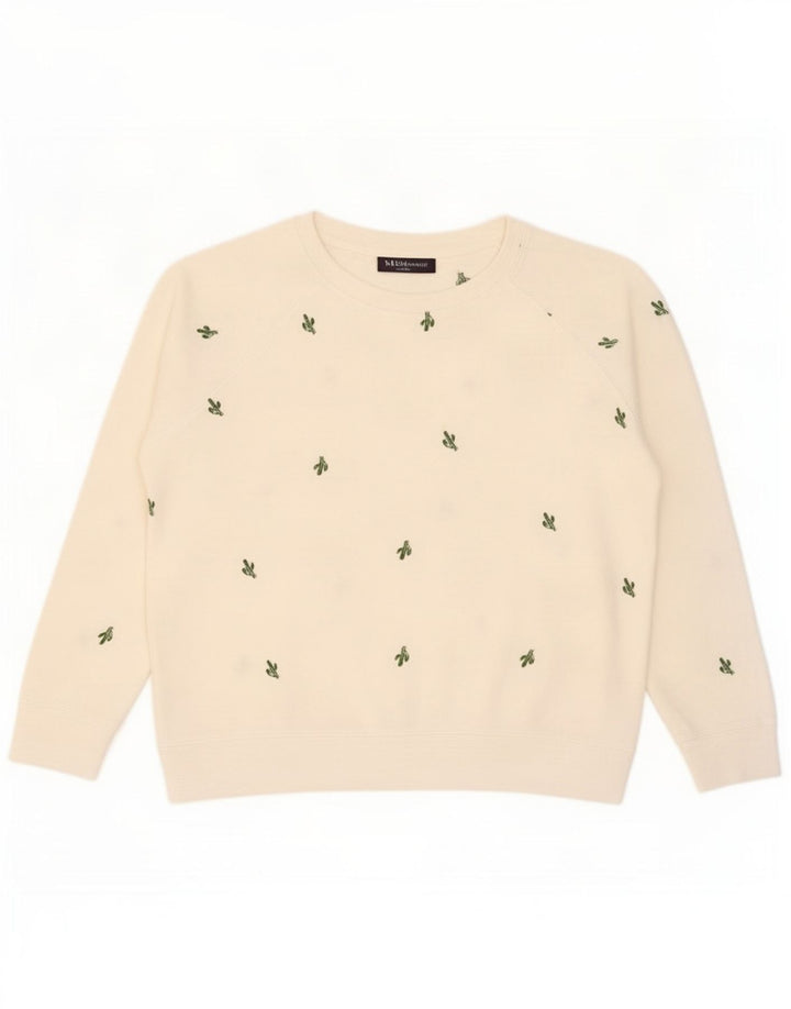 Marks & Spencer Γυναικεία φούτερ με αφηρημένο σχέδιο Jumper UK 16 Large White