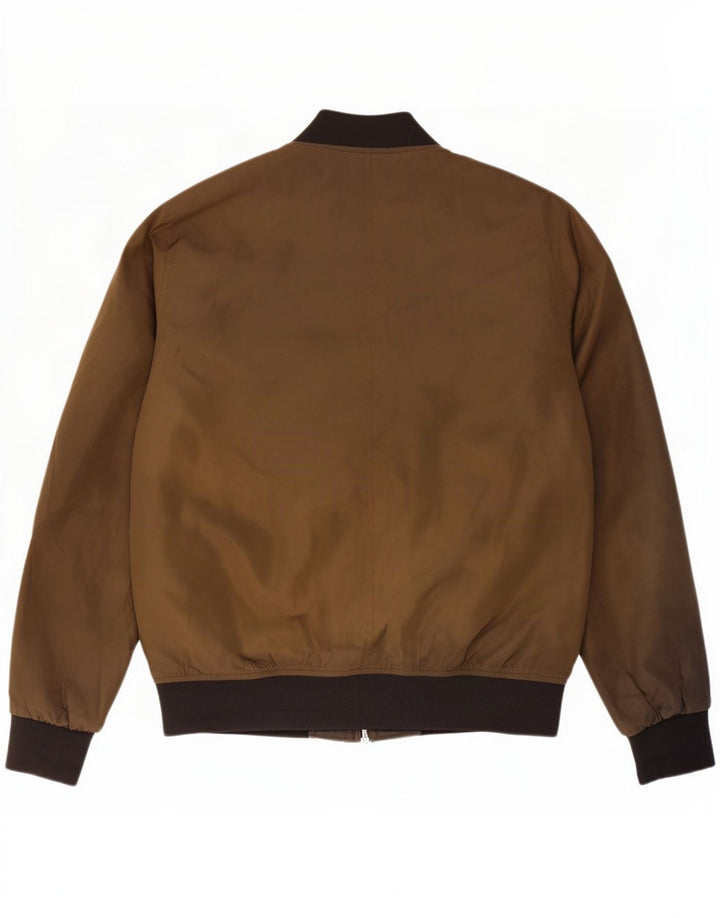 Zara Mens Bomber Jacket UK 40 Large Khaki Colourblock Polyester