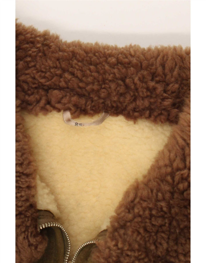 Vintage Ανδρικό Sherpa Suede Jacket IT 58 4XL Khaki