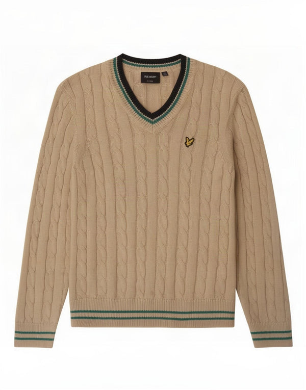 Πουλόβερ Lyle & Scott Boys με λαιμόκοψη 10-11 ετών σε μπεζ χρώμα
