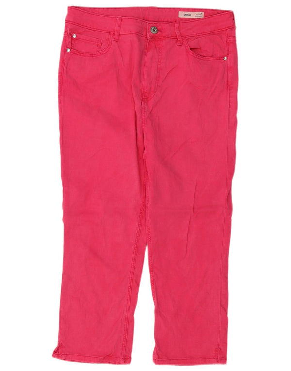 Marks & Spencer Γυναικεία Skinny Capri Jeans UK 14 Large W30 L21 Pink Cotton