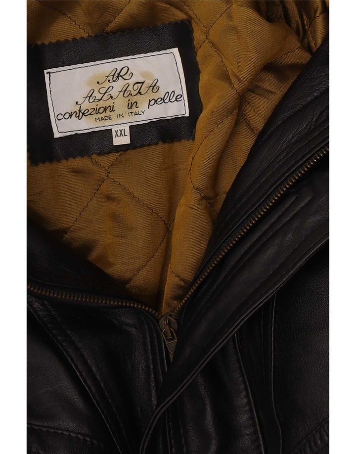 Vintage Ανδρικό Δερμάτινο Μπουφάν UK 44 2XL Μαύρο