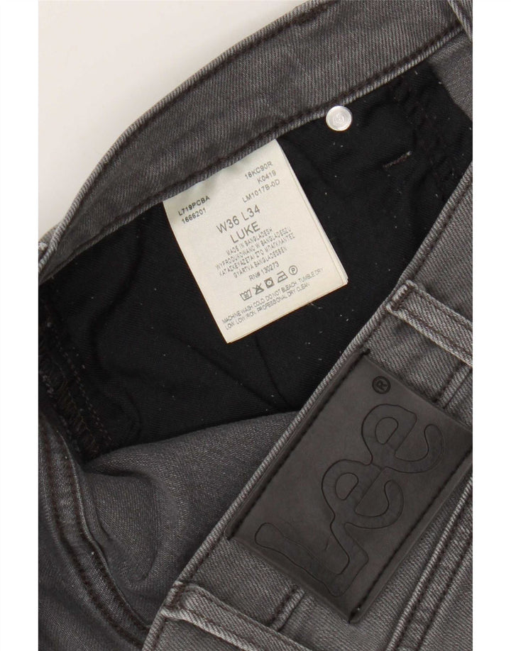 Lee Mens Luke Slim Jeans W36 L34 Γκρι βαμβακερό