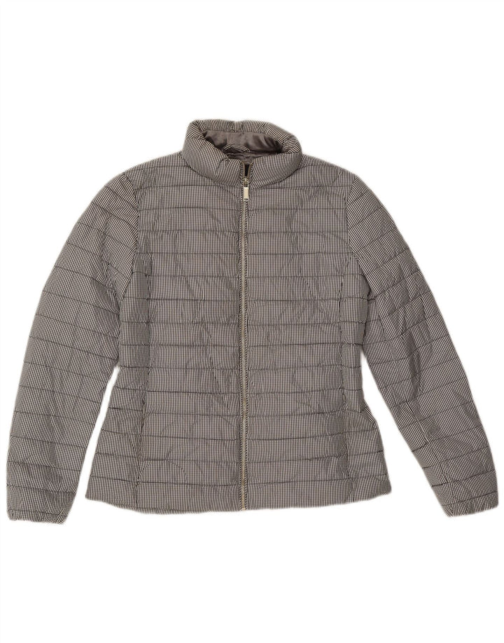 Massimo Dutti γυναικείο μπουφάν με επένδυση UK 14 Μεσαίο γκρι πολυεστέρας Gingham