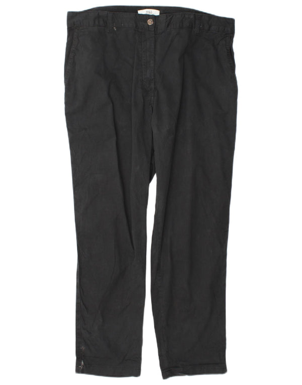 Marks & Spencer Γυναικείο κανονικό παντελόνι UK 16 W38 L29 μαύρο βαμβακερό