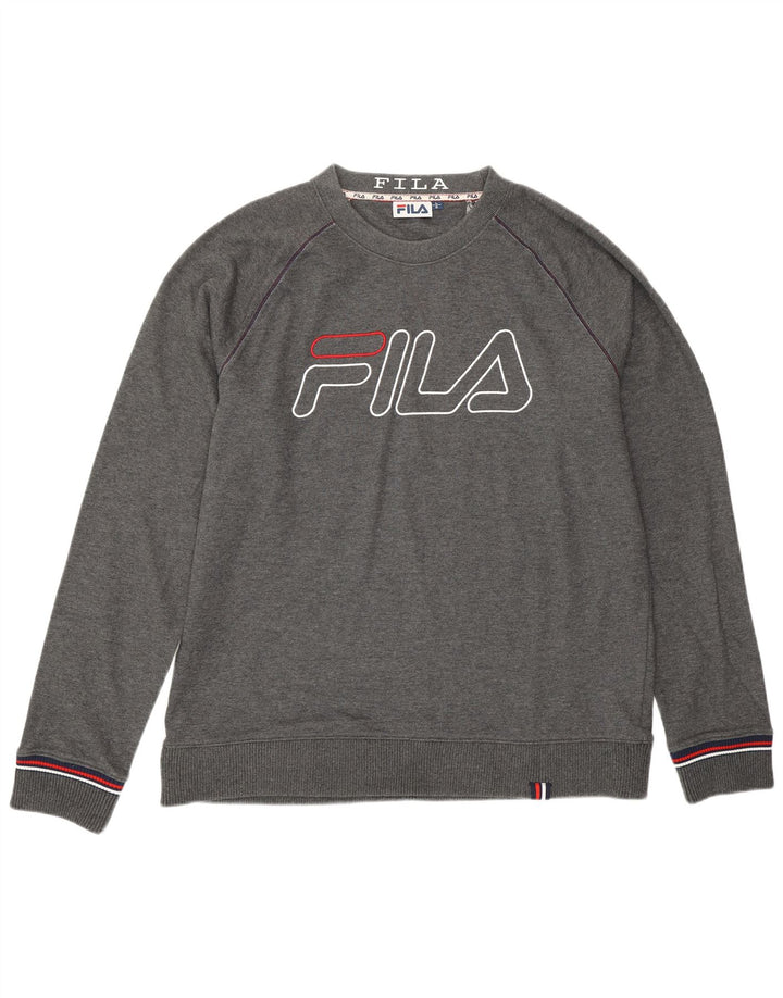 Ανδρικό γραφικό φούτερ Fila Jumper μεγάλο γκρι βαμβακερό