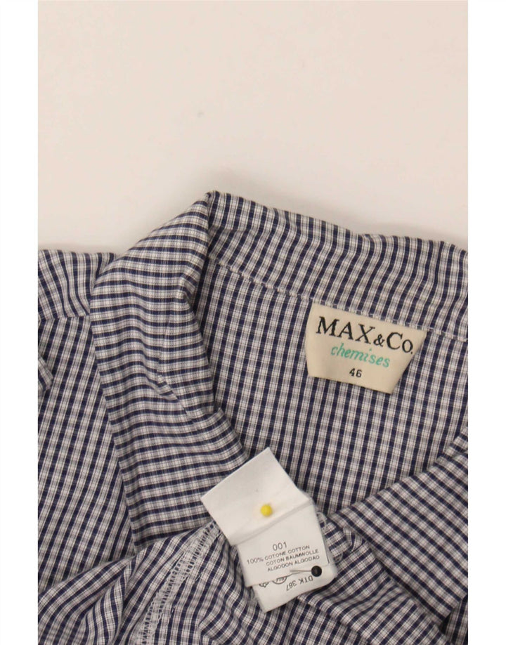 Max & Co. Γυναικείο πουκάμισο IT 46 Large Navy Blue Check Cotton