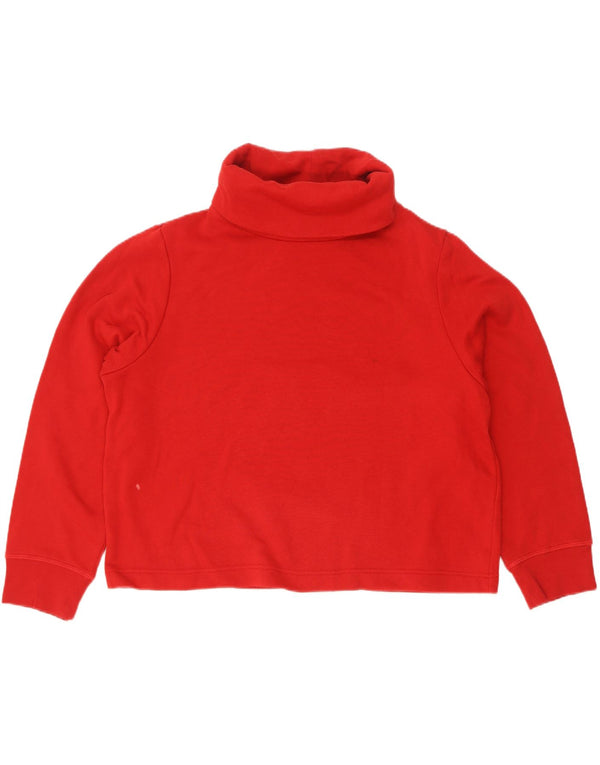 Zara Γυναικείο Φούτερ με ρολό Crop, Jumper UK 18 XL Κόκκινο