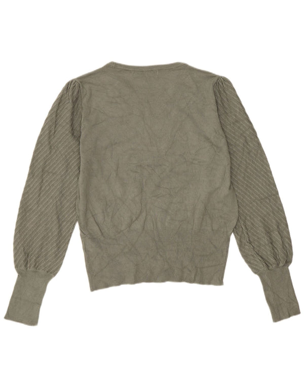 Marks & Spencer Womens Boat Neck Jumper πουλόβερ UK 12 Medium Green Flecked