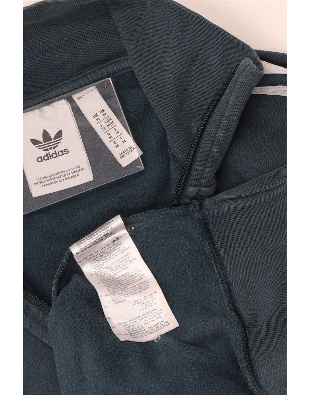 Ανδρικό φούτερ Adidas με φερμουάρ, μεσαίο βαμβακερό γκρι