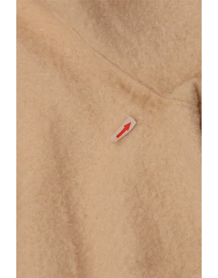Zara Γυναικείο Oversized Fleece Πανωφόρι UK 14 Medium Beige Polyester