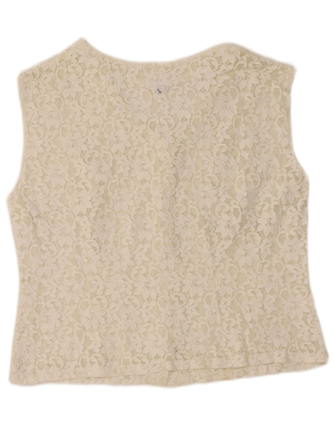 VINTAGE Γυναικείο Αμάνικο Πουκάμισο Μπλούζα IT 50 XL Off White Floral