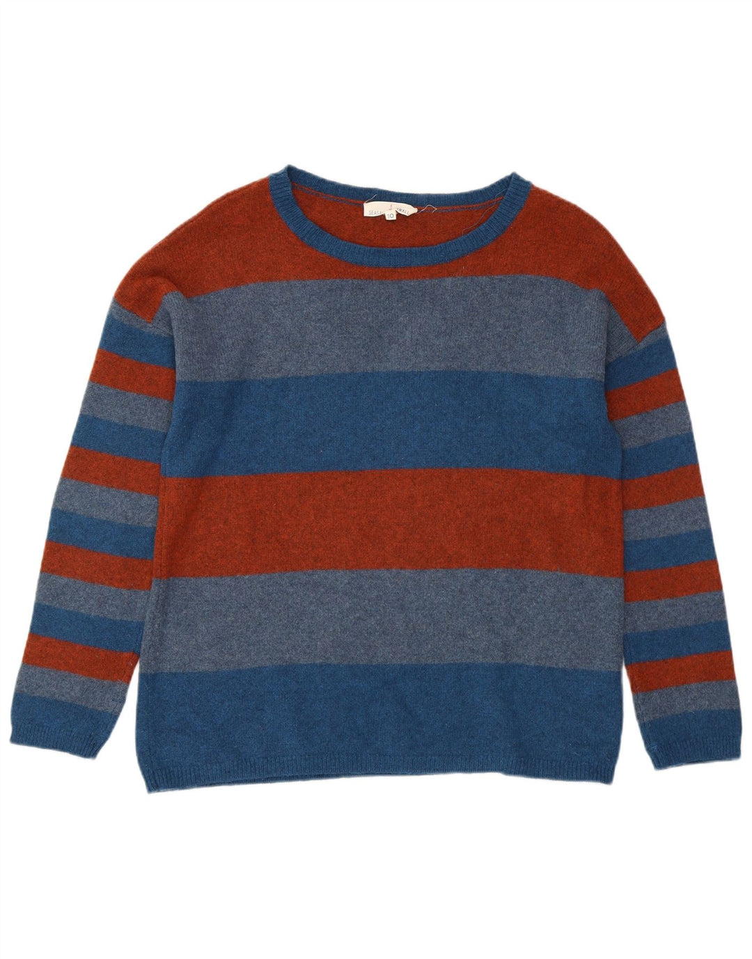 SEASALT CORNWALL Γυναικείο πουλόβερ με λαιμό βάρκα UK 10 Small Blue ριγέ