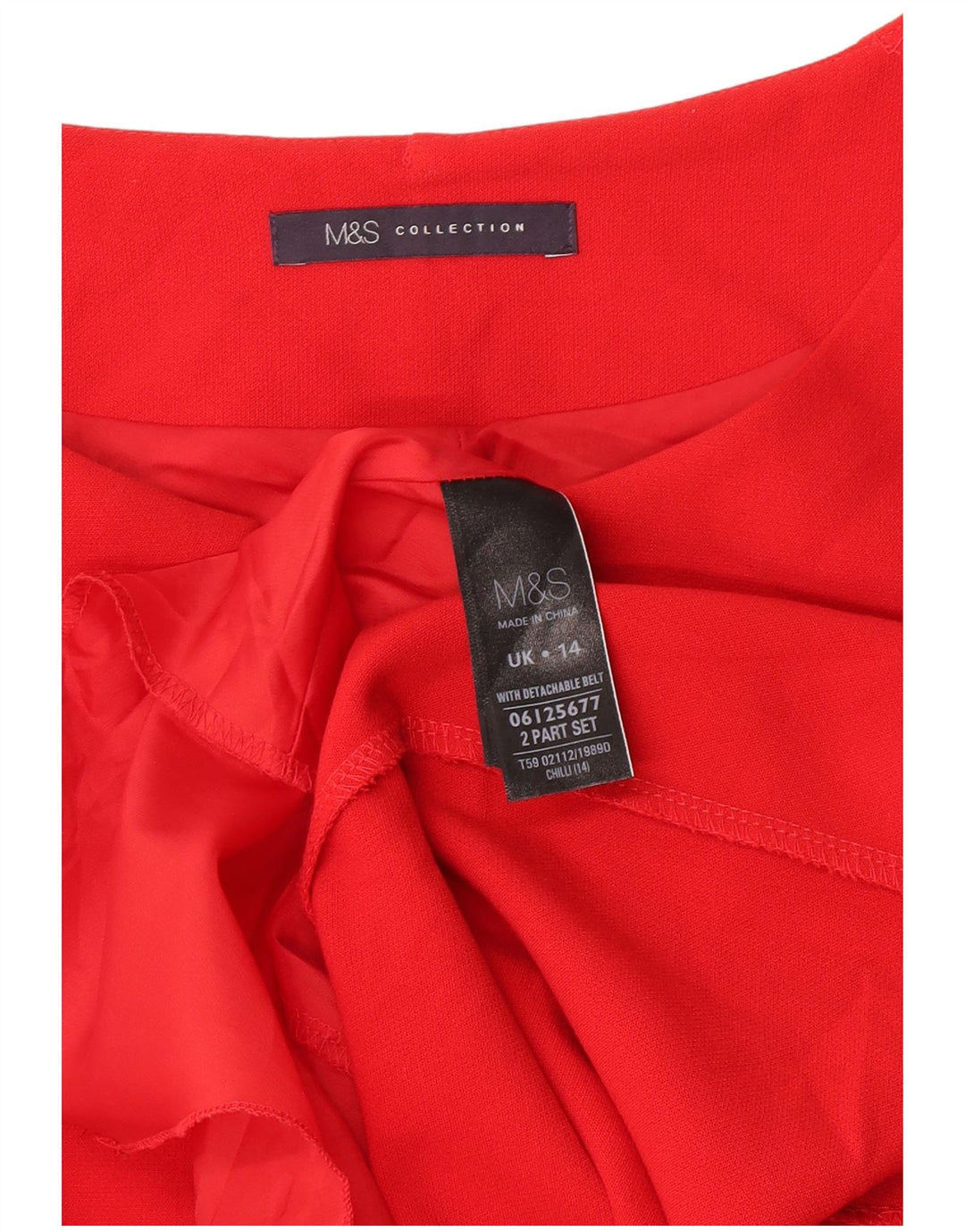 Γυναικείο φόρεμα με θήκη Marks & Spencer UK 14 μεγάλο κόκκινο πολυεστέρα