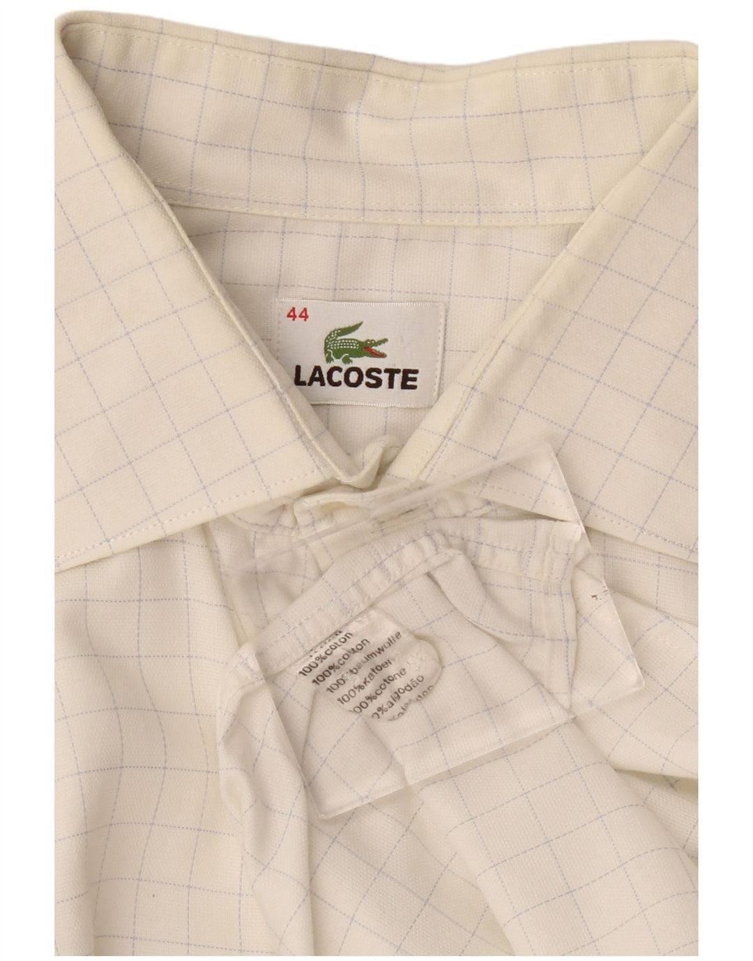 Ανδρικό πουκάμισο Lacoste νούμερο 44 XL White Check Cotton