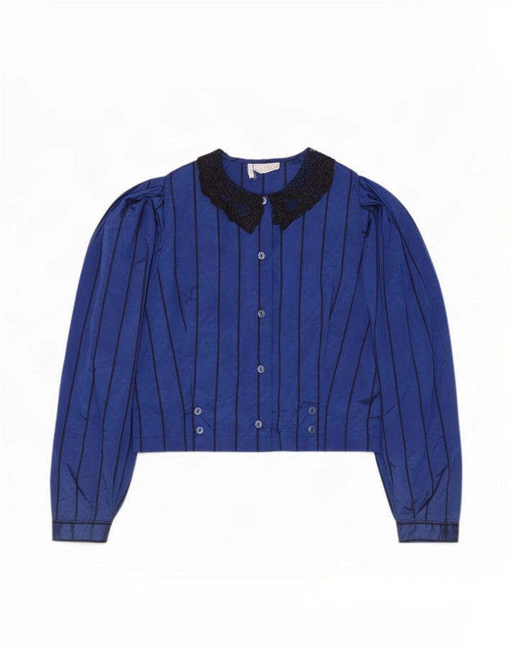Caprice Γυναικείο πουκάμισο Crop Μπλούζα EU 36 Small Blue ριγέ