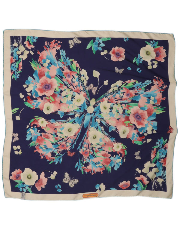 Γυναικείο τετράγωνο φουλάρι Salvatore Ferragamo One Size Navy Blue Floral Butterfly
