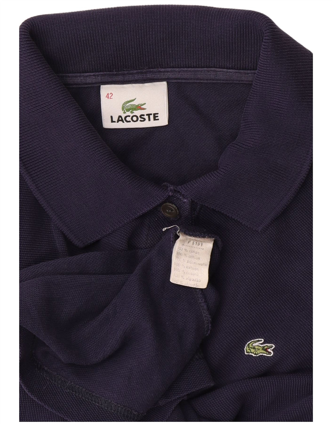 Lacoste Γυναικείο πουκάμισο Polo Νούμερο 42 Μεγάλο Βαμβακερό Navy Blue