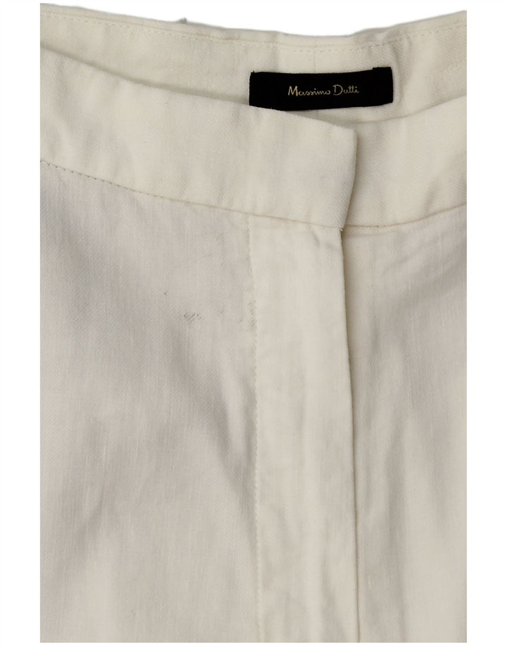 MASSIMO DUTTI Γυναικείο κωνικό παντελόνι Chino EU 40 Medium W30 L27 Λευκό