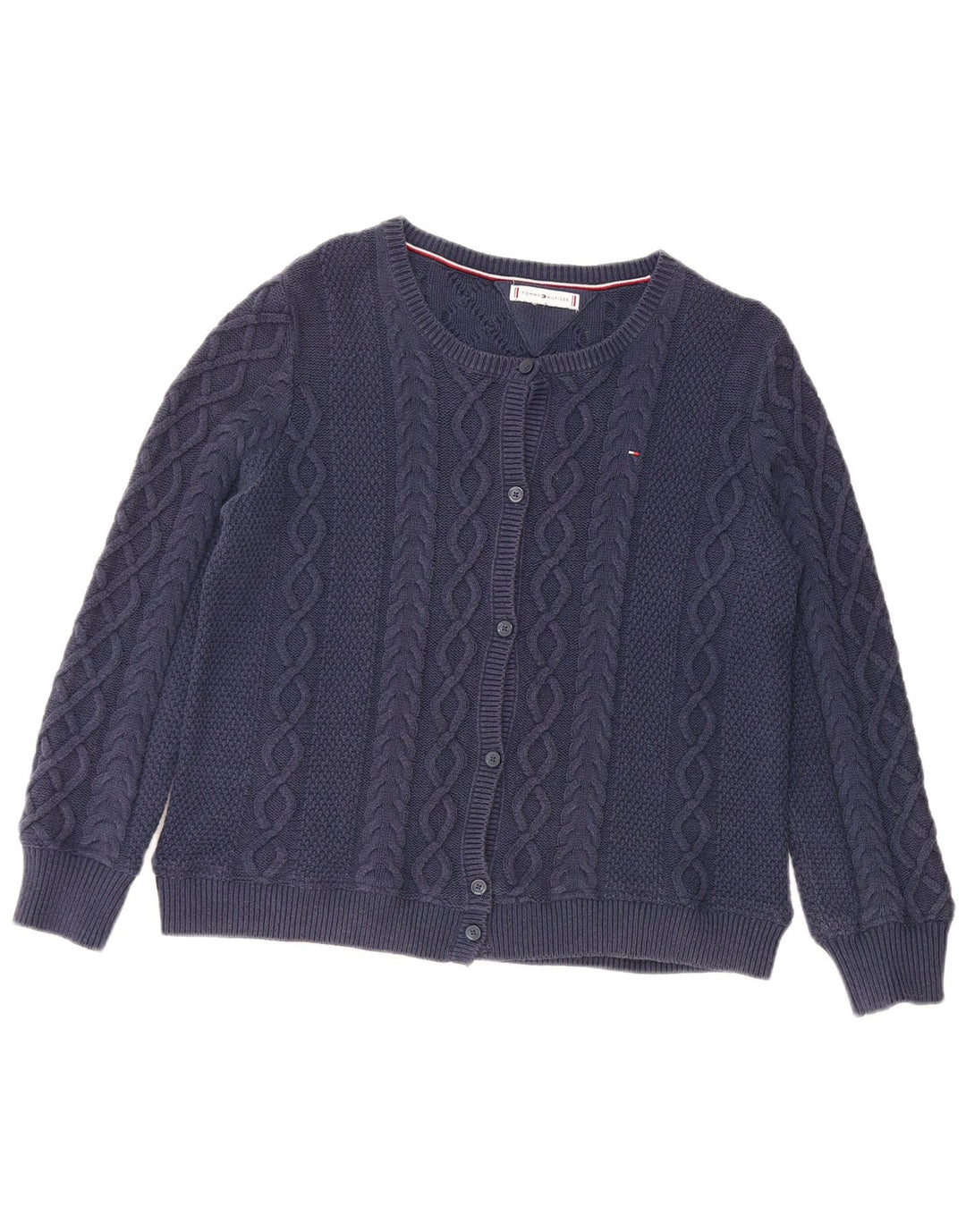 TOMMY HILFIGER Γυναικείο πουλόβερ ζακέτα UK 14 Medium Navy Blue