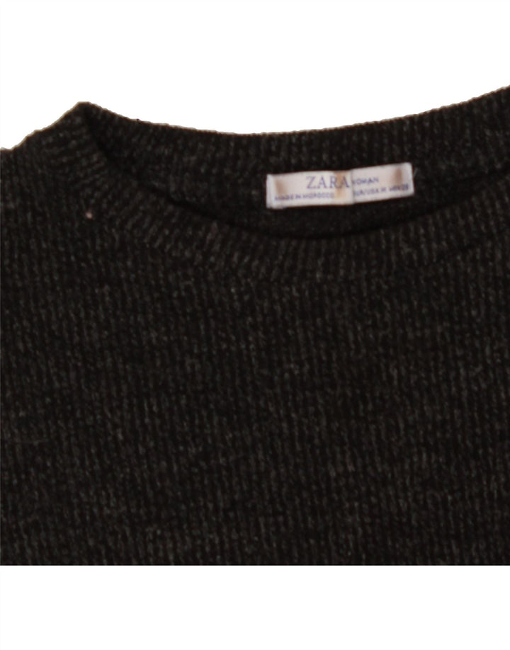 ZARA Womens Crew Neck Jumper Sweater UK 14 Medium Grey Vintage Zara and Second-Hand Zara from Messina Hembry 