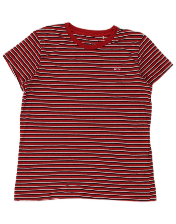 LEVI'S Ανδρικό T-Shirt Top Μικρό κόκκινο ριγέ βαμβακερό