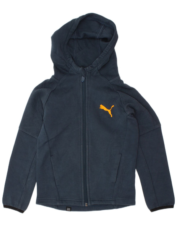 Πουλόβερ PUMA Boys Zip Hoodie 5-6 ετών Navy Blue Cotton