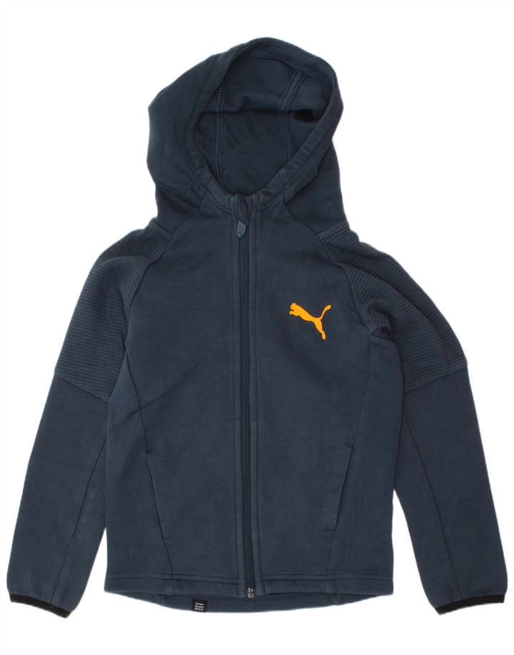 Πουλόβερ PUMA Boys Zip Hoodie 5-6 ετών Navy Blue Cotton