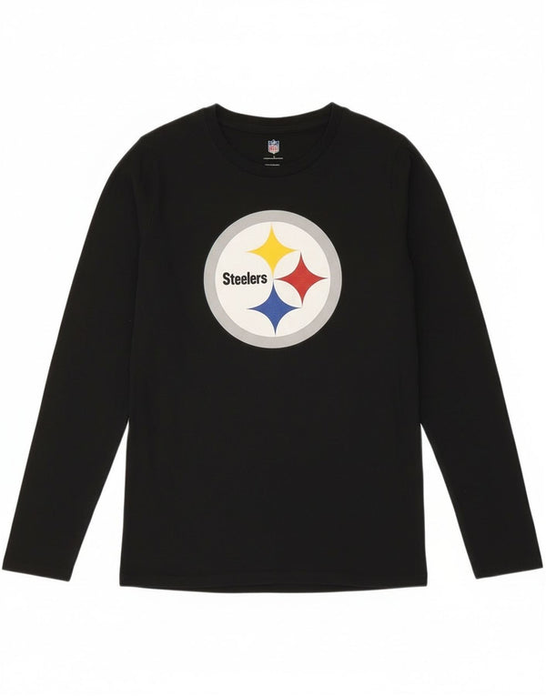NFL Boys Steelers Graphic Top Long Sleeve 14-15 Years Large Black Cotton